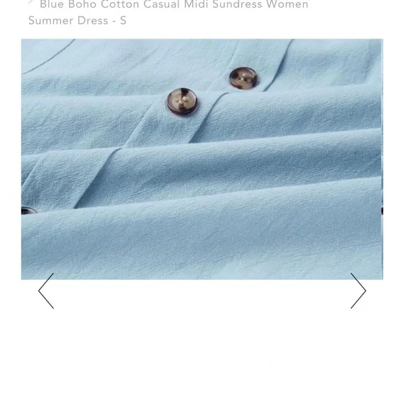 NWOT. Blue cotton summer midi dress. Not worn. Two pockets. Spaghetti straps - Picture 5 of 11